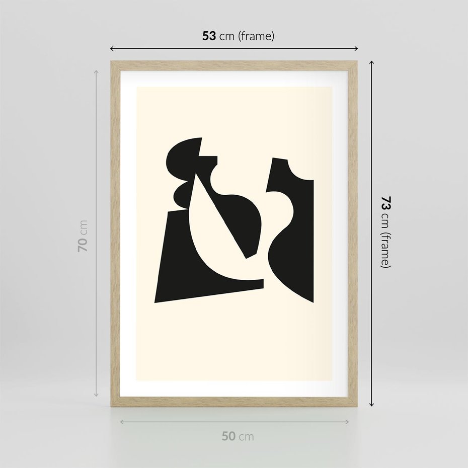 Plakat w ramie 50x70 - Tajemnicze Spektrum - abstrakcyjne kształty, geometria - rama drewno