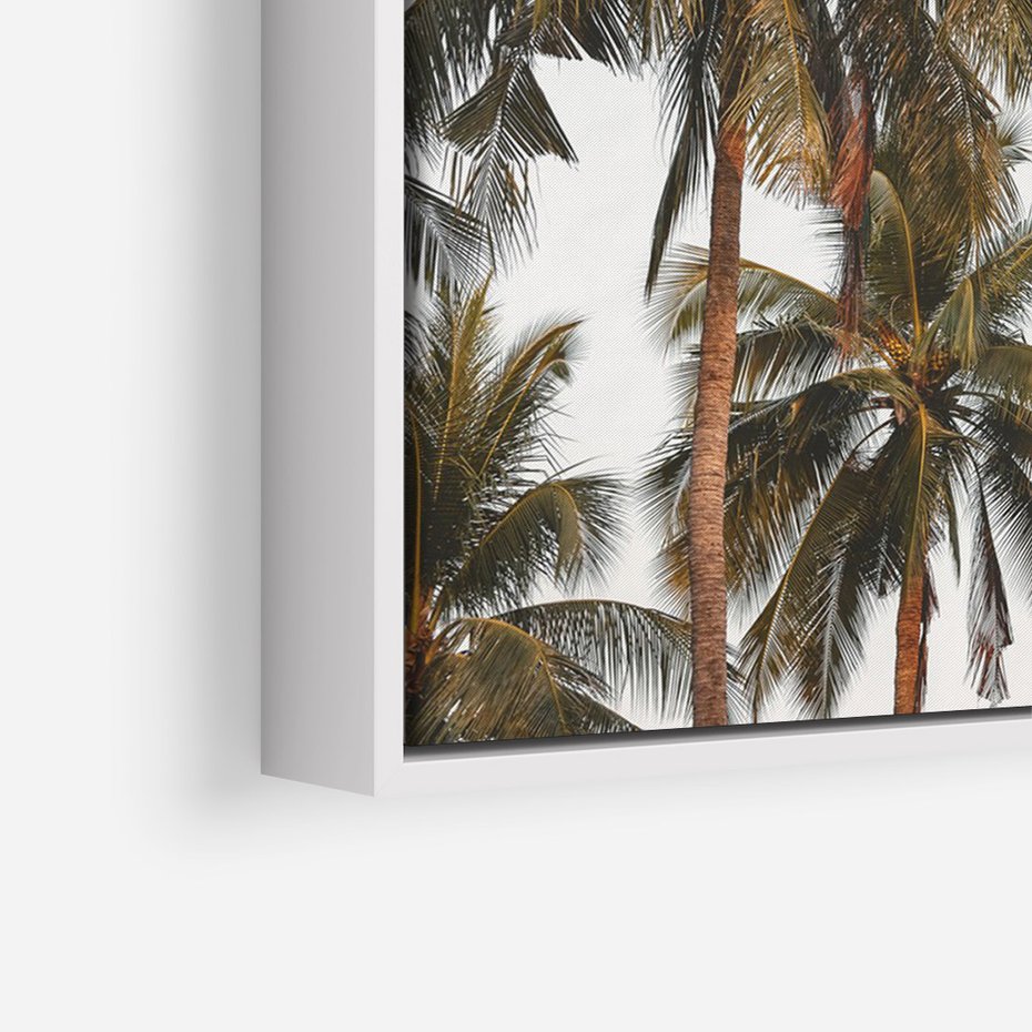 Obraz w ramie 80x120 - Palmy - tęsknota za Hawajami - palmy, Hawaje - rama biała
