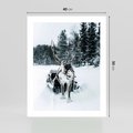Plakat bez ramy 40x50 - Świąteczna Przygoda - renifer, śnieg
