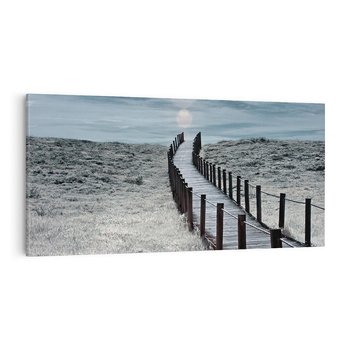 Obraz na płótnie 140x70 - Burzowy pomost na plaży - plaża, pomost