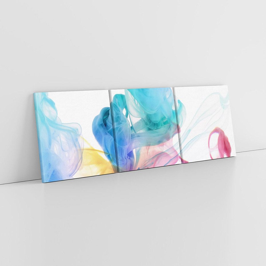Obraz na płótnie 120x40 - Abstrakcyjne Pastelowe Piękno - abstrakcja, pastelowe