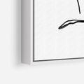 Obraz w ramie 80x120 - Migotliwe Widzenia - szkic twarzy, minimalistyczny niewyraźny - rama biała