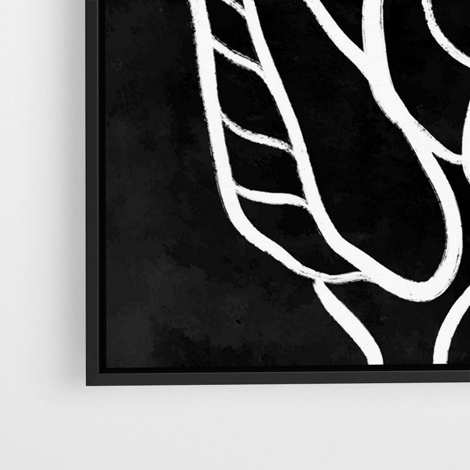 Obraz w ramie 50x70 - Lustrzane Odbicie - mroczna sztuka, minimalizm - rama czarna