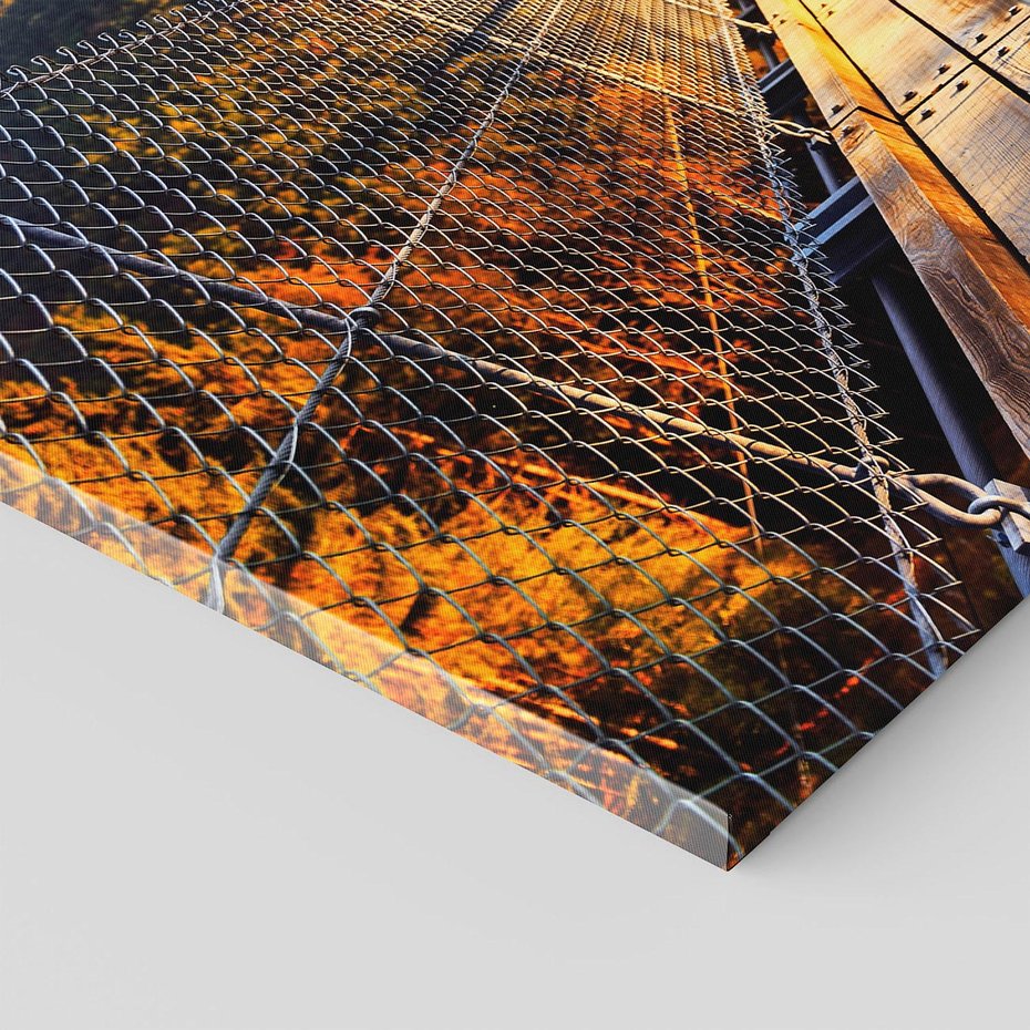 Obraz na płótnie 70x50 - Drewniany most w górach - most, drewniany