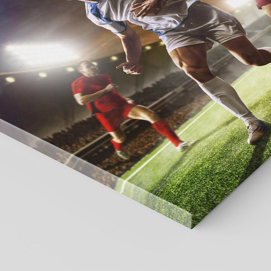 Obraz na płótnie 90x30 - Piłkarska pasja - piłkarz, stadion