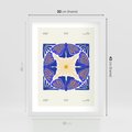 Plakat w ramie 30x40 - Księga Abstrakcji - abstrakcyjna boho kompozycja, granatowe ćmy - rama biała