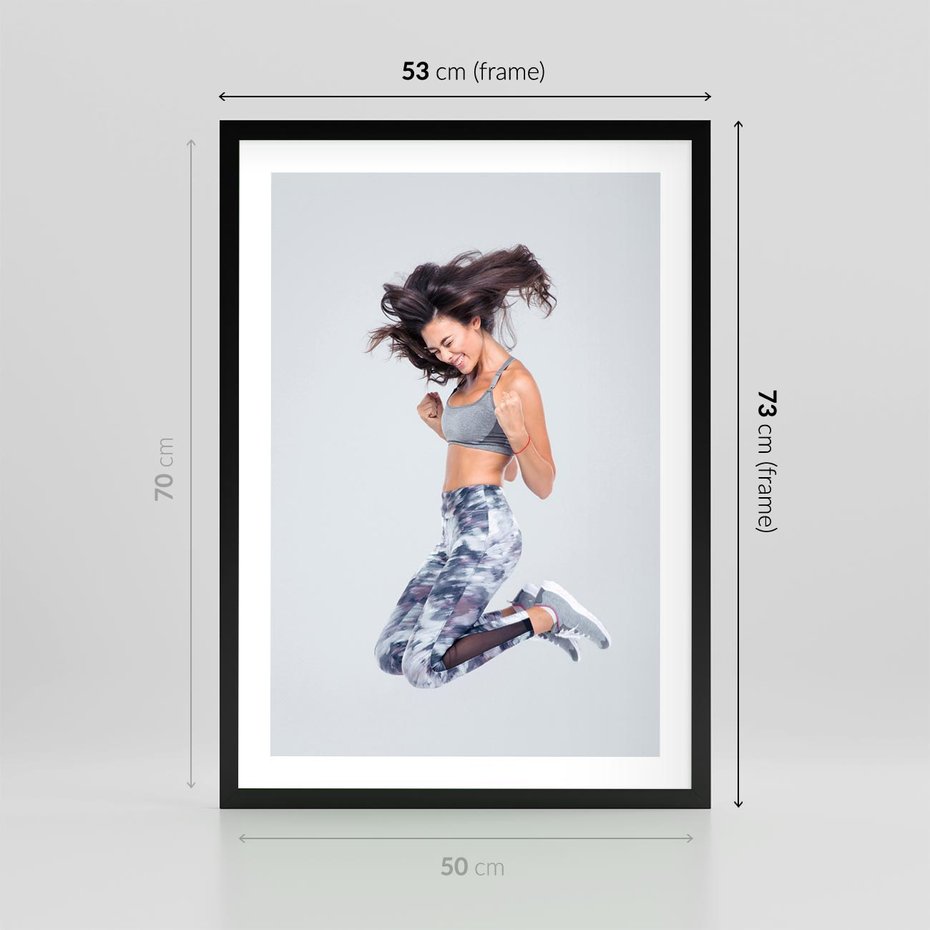 Plakat w ramie 50x70 - Sportowy Ducha: Energia i Siła - fitness, sport - rama czarna