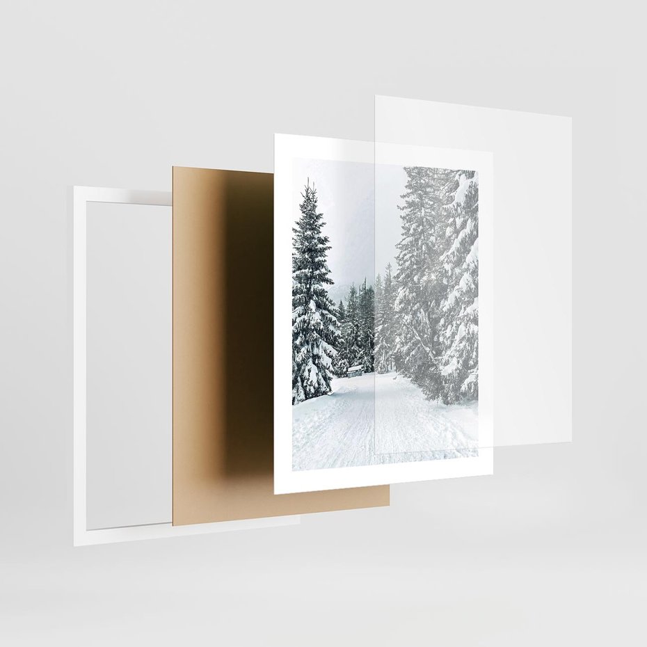 Plakat w ramie 40x50 - Magia Zimy na Obrazie - las, zima - rama biała