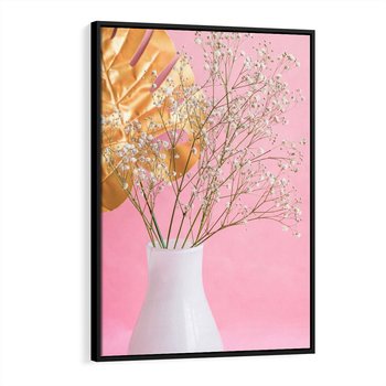 Obraz w ramie 50x70 - Przyjemność Złotej Natury - złote, liście - rama czarna