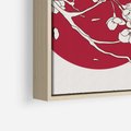 Obraz w ramie 80x80 - Esencja Zen - kwiatnąca wiśnia, orientalna grafika - rama drewno