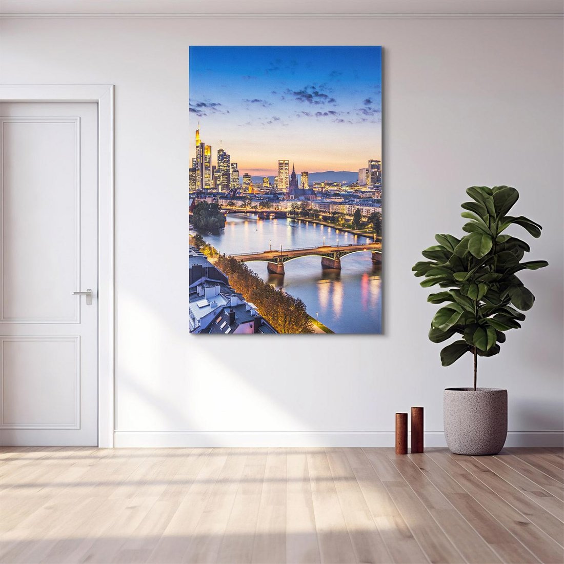 Obraz na płótnie 80x120 - Frankfurt - spotkanie tradycji i nowoczesności - Frankfurt, Niemcy
