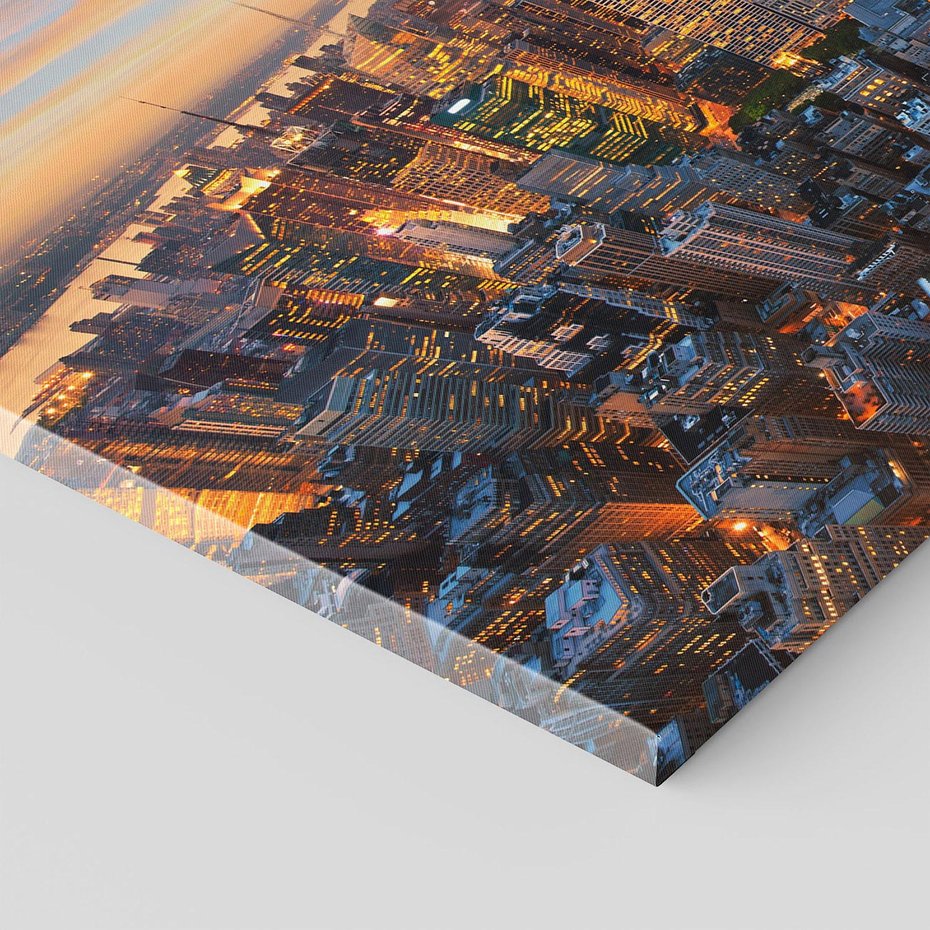 Obraz na płótnie 100x70 - Miasto wieżowców w perspektywie - miasto, wieżowce