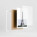 Plakat w ramie 50x70 - Eiffla w mglistym świetle - Eiffla, Paryż - rama biała