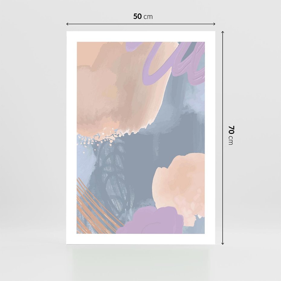Plakat bez ramy 50x70 - Rozmyte Akwarelowe Marzenia - abstrakcyjne akwarelowe plamy, pastele