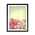 Plakat w ramie 50x70 - Delikatne kwiaty pastelowe - kwiaty, pastelowe - rama czarna