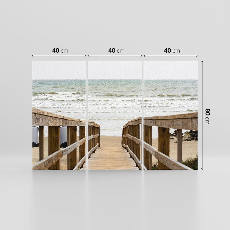 Obraz na płótnie 120x80 - Morze i drewniany pomost - morze, pomost