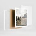 Plakat w ramie 40x50 - Krajobraz Sepii: Domek w Górach - domek w górach, góry - rama biała