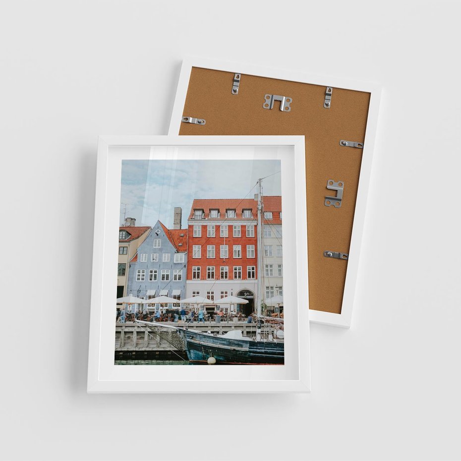 Plakat w ramie 40x50 - Miejska Dynamika - Dania, Kopehaga - rama biała