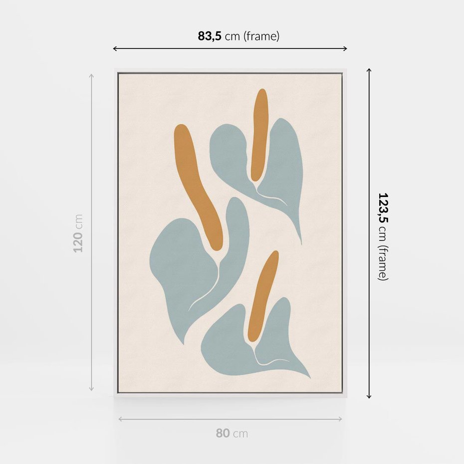 Obraz w ramie 80x120 - Kwiaty Pasteli - kwiaty, nowoczesne i minimalistyczne - rama biała