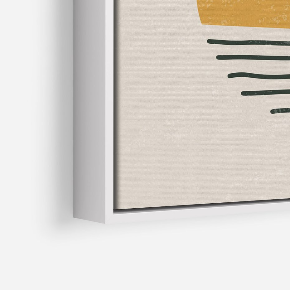 Obraz w ramie 80x120 - Krótka Forma - abstrakcyjna sztuka, boho kształty - rama biała