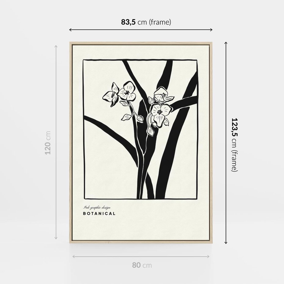Obraz w ramie 80x120 - Symfonia kwiatowej ekspresji - kwiat, grafika - rama drewno