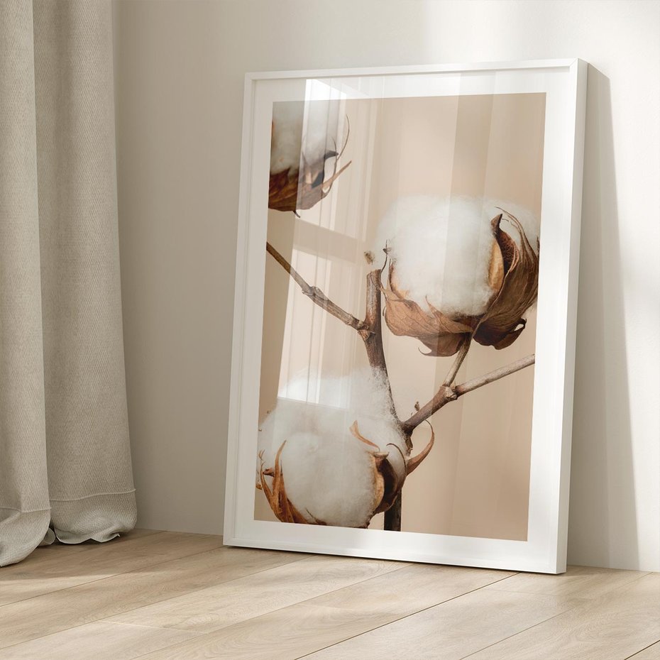 Plakat bez ramy 40x50 - Bawełniana melancholia - bawełna, suche