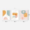 Zestaw obrazy w ramie 30x40 galeria - Nowoczesne, grafiki, abstrakcja, pastele - rama biała