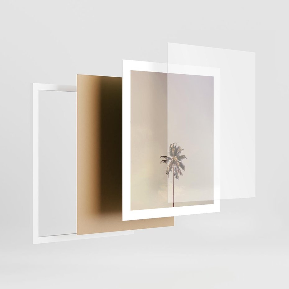 Plakat w ramie 40x50 - Samotna Palma pod Niebem - samotna palma, na tle nieba - rama biała