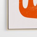 Obraz w ramie 80x120 - Eksploracja Nowego Światła - abstrakcyjna pomarańczowa forma, minimalizm - rama drewno