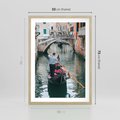 Plakat w ramie 50x70 - Kanały Wenecji - gondola, Wenecja - rama drewno