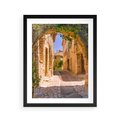 Plakat w ramie 40x50 - Malownicza uliczka w perspektywie - uliczka, perspektywa - rama czarna