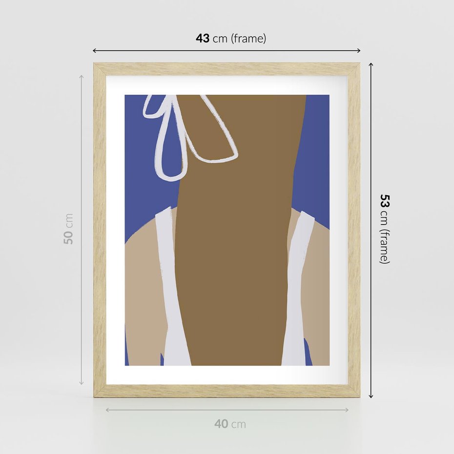 Plakat w ramie 40x50 - Kobieca Inspiracja - plakat retro, kobieta z kokardą - rama drewno