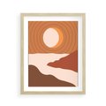 Plakat w ramie 40x50 - Sztuka Zachodu Słońca: Nowoczesna Sceneria - plakat, nowoczesna grafika - rama drewno