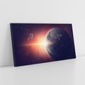 Obraz na płótnie 100x50 - Kosmiczne spotkanie: ziemia i słońce - kosmos, ziemia