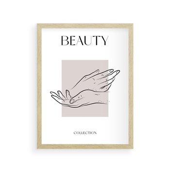 Plakat w ramie 50x70 - Wibracje Nieprzewidywalnych Form - bogo plakat, dłonie - rama drewno