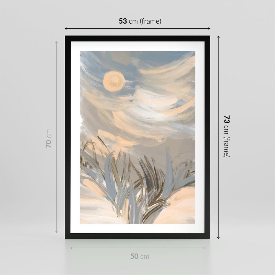 Plakat w ramie 50x70 - Światłości Taniec - akwarela, obraz - rama czarna