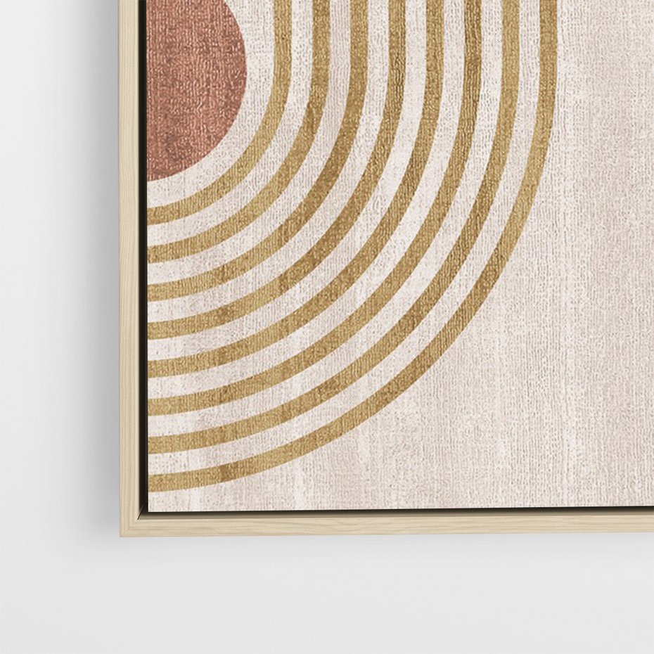 Obraz w ramie 80x120 - Melodia ukrytych snów - retro grafika, styl mid-century - rama drewno