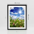 Plakat w ramie 30x40 - Niebiańska łąka pełna kwiatów - łąka, niebo - rama czarna