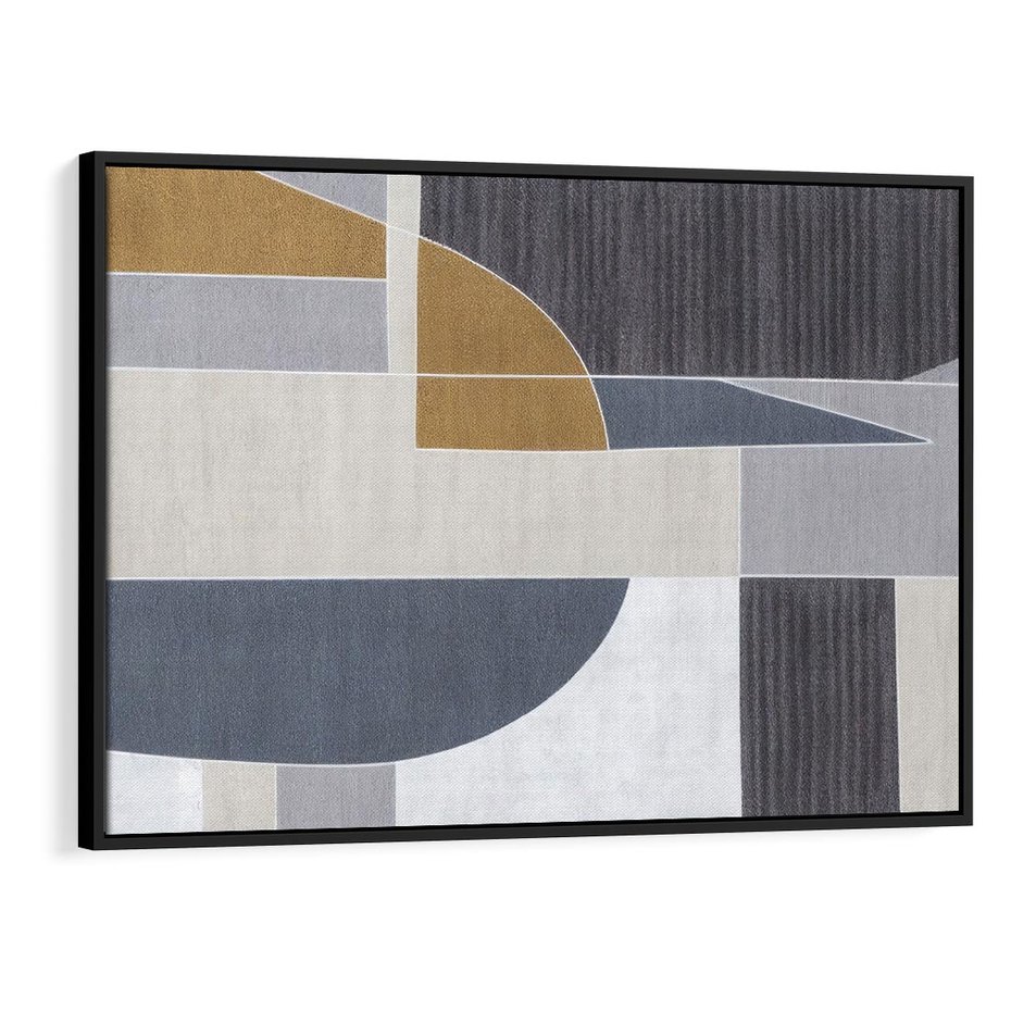 Obraz w ramie 100x70 - Odbicie wschodzącego jutra - graficzne kształty, geometria - rama czarna