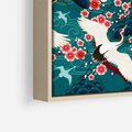 Obraz w ramie 70x50 - Żurawie Wachlarze - orientalne japońskie żurawie, grafika - rama drewno