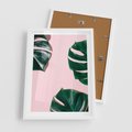 Plakat w ramie 50x70 - Siła Natury - liście, monstera - rama biała