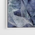 Obraz w ramie 80x120 - Melodia mgieł i marzeń - abstrakcja w kolorze granatu, przypominająca górę lodową - rama biała