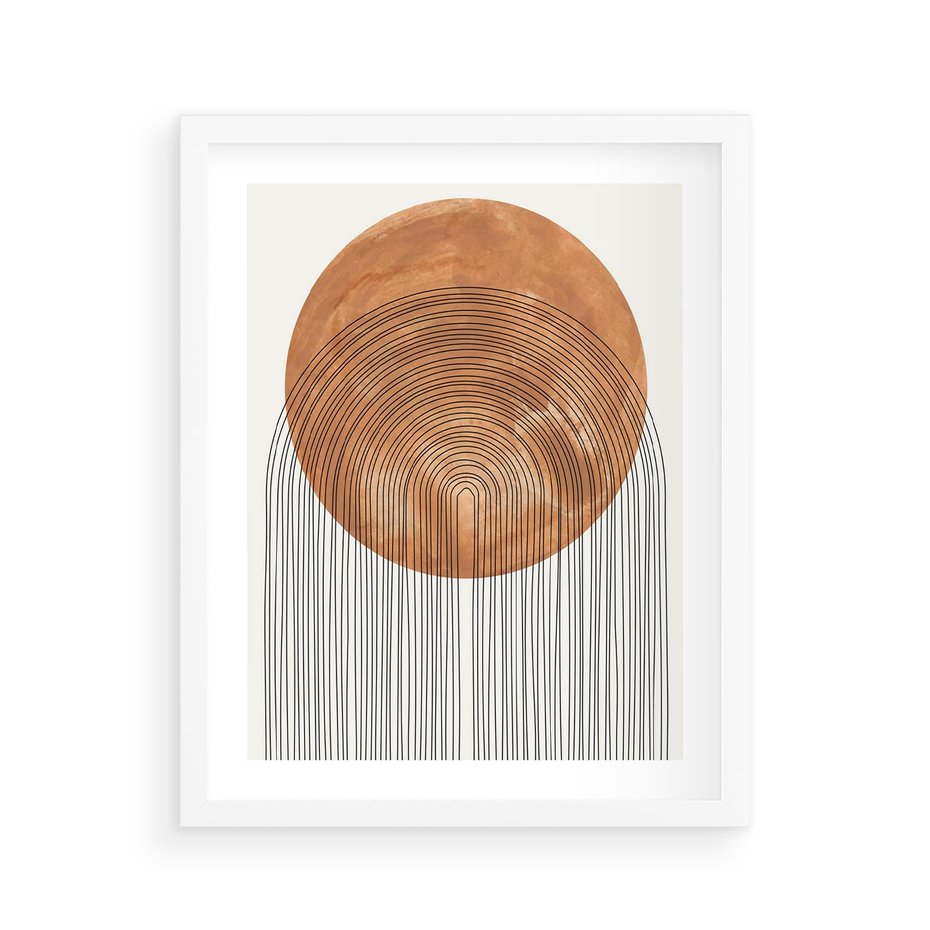 Plakat w ramie 40x50 - Złote Akcenty - nowoczesna sztuka, modern - rama biała