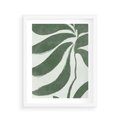 Plakat w ramie 40x50 - Zieleń Wewnętrznego Spokoju - zielony plakat, roślinne inspiracje - rama biała