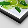 Plakat w ramie 40x50 - Ożywczy duet limonek i cytryn - limonki, cytryny - rama czarna