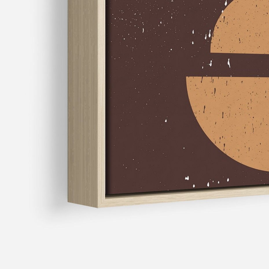 Obraz w ramie 70x100 - Impulsy Przestrzeni - mid century styl, nowoczesna grafika - rama drewno