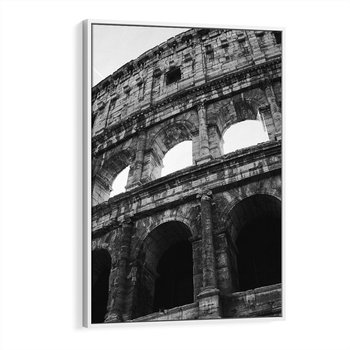 Obraz w ramie 70x100 - Koloseum w Czarnej Bieli - antyczna architektura, koloseum - rama biała