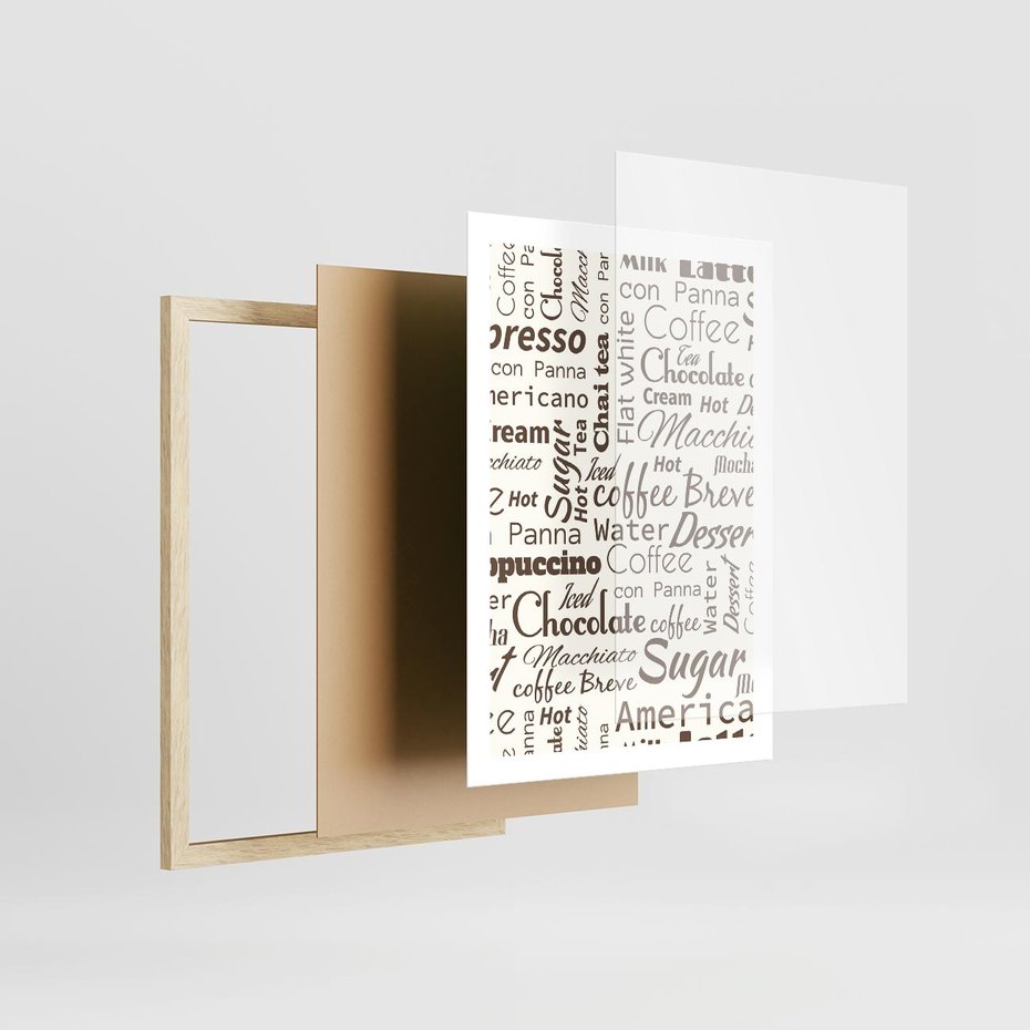 Plakat w ramie 50x70 - Kawa w Stylu Coffee - kawa, coffee - rama drewno