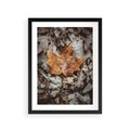 Plakat w ramie 30x40 - Jesienne Czarowanie - suchy liść, żółty - rama czarna