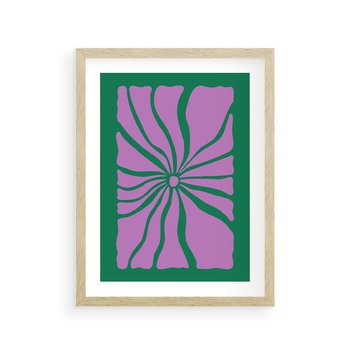 Plakat w ramie 40x50 - Bezczasowe Impresje - abstrakcyjny plakat, boho styl - rama drewno